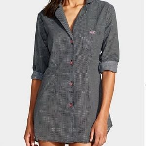 Betsey Johnson button down polka dot night shirt
